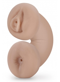 Телесный люминесцентный двусторонний мастурбатор Tasha - Blush Novelties - в Саратове купить с доставкой