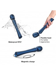 Синий вибромассажёр с насадками Man.wand Edgy - Manwan - в Саратове купить с доставкой