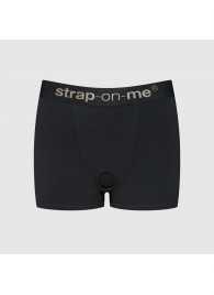 Черные трусики-боксеры для фиксации насадок Strap-on-me Harness Lingerie Allure - size L - Strap-on-me - купить с доставкой в Саратове