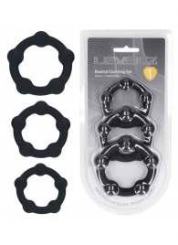 Набор из 3 эрекционных колец Beaded Silicone Cockring Set - Shots Media BV - в Саратове купить с доставкой