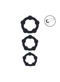 Набор из 3 эрекционных колец Beaded Silicone Cockring Set - Shots Media BV - в Саратове купить с доставкой