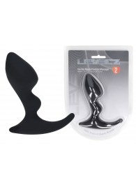 Черная анальная пробка для массажа простаты Double Ripple Silicone Prostate Massager - Shots Media BV - в Саратове купить с доставкой
