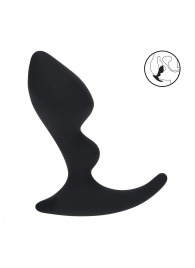 Черная анальная пробка для массажа простаты Double Ripple Silicone Prostate Massager - Shots Media BV - в Саратове купить с доставкой