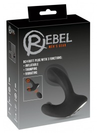 Черная анальная вибропробка с функцией расширения RC Butt Plug with 3 functions - Orion - в Саратове купить с доставкой