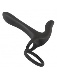 Черная насадка на член с вибрацией Couple’s Vibrator - Orion - в Саратове купить с доставкой