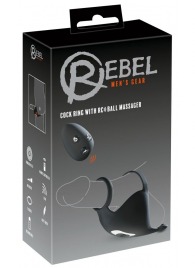 Черная вибронасадка для эрекции и стимуляции мошонки Cock ring with RC ball massager - Orion - в Саратове купить с доставкой