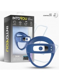 Синее интерактивное эрекционное виброкольцо Rank - Intoyou - в Саратове купить с доставкой