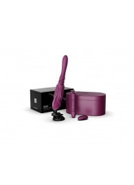 Фиолетовая секс-машина с функцией нагрева, насадками и присоской Sesh - Zalo - купить с доставкой в Саратове