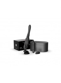 Черная секс-машина с функцией нагрева, насадками и присоской Sesh - Zalo - купить с доставкой в Саратове