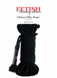 Черная веревка для фиксации Deluxe Silky Rope - 9,75 м. - Pipedream - купить с доставкой в Саратове