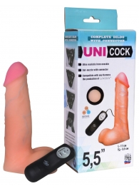 Фаллическая насадка Харнесс UNICOCK 5,5  с вибрацией - 17 см. - LOVETOY (А-Полимер) - купить с доставкой в Саратове