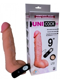 Фаллическая насадка Харнесс UNICOCK 9  с вибрацией - 24 см. - LOVETOY (А-Полимер) - купить с доставкой в Саратове