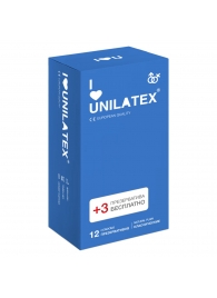 Классические презервативы Unilatex Natural Plain - 12 шт. + 3 шт. в подарок - Unilatex - купить с доставкой в Саратове