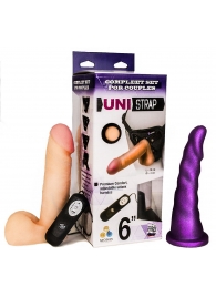 Вибрострапон с двумя насадками UniStrap - 18 и 18 см. - LOVETOY (А-Полимер) - купить с доставкой в Саратове