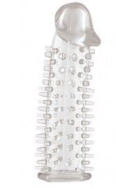 Прозрачная насадка на половой член с закрытой головкой и шипами - 12,5 см. - Toyfa Basic - в Саратове купить с доставкой