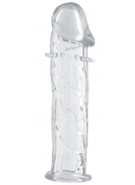 Гладкая прозрачная насадка с усиками под головкой - 12,5 см. - Toyfa Basic - в Саратове купить с доставкой