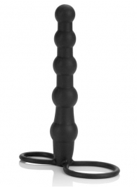 Насадка на пенис для двойного проникновения Silicone Beaded Double Rider - 14 см. - California Exotic Novelties - в Саратове купить с доставкой