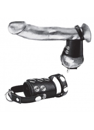 Кольцо на член и мошонку Cock Ring With 2  Ball Stretcher And Optional Weight Ring - BlueLine - в Саратове купить с доставкой