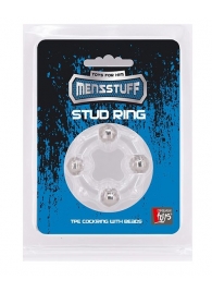 Эрекционное кольцо с 4 бусинами MENZSTUFF STUD RING CLEAR - Dream Toys - в Саратове купить с доставкой