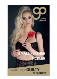 Пластиковая метелочка с красными пёрышками Small Feather Tickler - 32 см. - Blush Novelties - купить с доставкой в Саратове