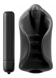 Чёрный мастурбатор Vibrating Silicone Stimulator с вибрацией - Pipedream - в Саратове купить с доставкой