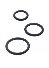 Набор из 3 чёрных эрекционных колец - ToyFa - в Саратове купить с доставкой