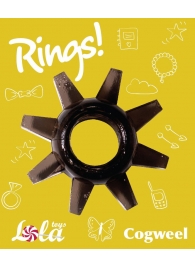 Чёрное эрекционное кольцо Rings Cogweel - Lola Games - в Саратове купить с доставкой