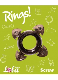 Чёрное эрекционное кольцо Rings Screw - Lola Games - в Саратове купить с доставкой