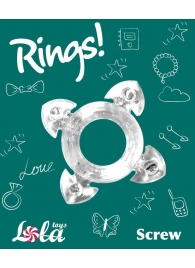 Прозрачное эрекционное кольцо Rings Screw - Lola Games - в Саратове купить с доставкой