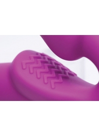 Ярко-розовый безремневой вибрострапон Evoke Vibrating Strapless Silicone Strap-on Dildo - XR Brands - купить с доставкой в Саратове