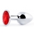 Серебристая анальная пробка с красным стразом - 7,2 см. - Anal Jewelry Plug - купить с доставкой в Саратове
