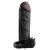 Чёрная вибронасадка с кольцом Vibrating Real Feel 2 Extension - 16 см. - Pipedream - в Саратове купить с доставкой