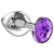 Малая серебристая анальная пробка Diamond Purple Sparkle Small с фиолетовым кристаллом - 7 см. - Lola Games - купить с доставкой в Саратове