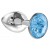 Малая серебристая анальная пробка Diamond Light blue Sparkle Small с голубым кристаллом - 7 см. - Lola Games - купить с доставкой в Саратове