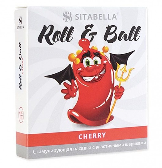 Стимулирующий презерватив-насадка Roll   Ball Cherry - Sitabella - купить с доставкой в Саратове