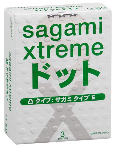 Презервативы Sagami Xtreme SUPER DOTS с точками - 3 шт. - Sagami - купить с доставкой в Саратове