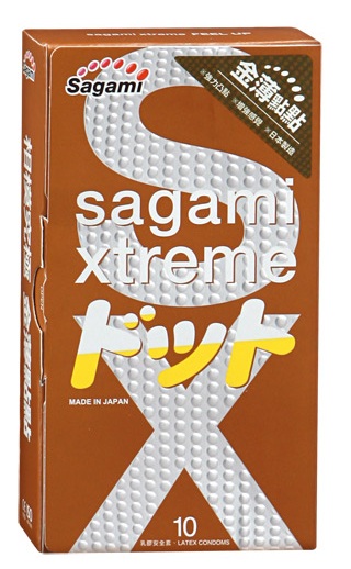 Презервативы Sagami Xtreme FEEL UP с точечной текстурой и линиями прилегания - 10 шт. - Sagami - купить с доставкой в Саратове