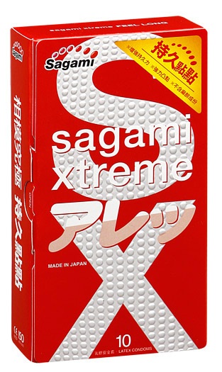 Утолщенные презервативы Sagami Xtreme Feel Long с точками - 10 шт. - Sagami - купить с доставкой в Саратове