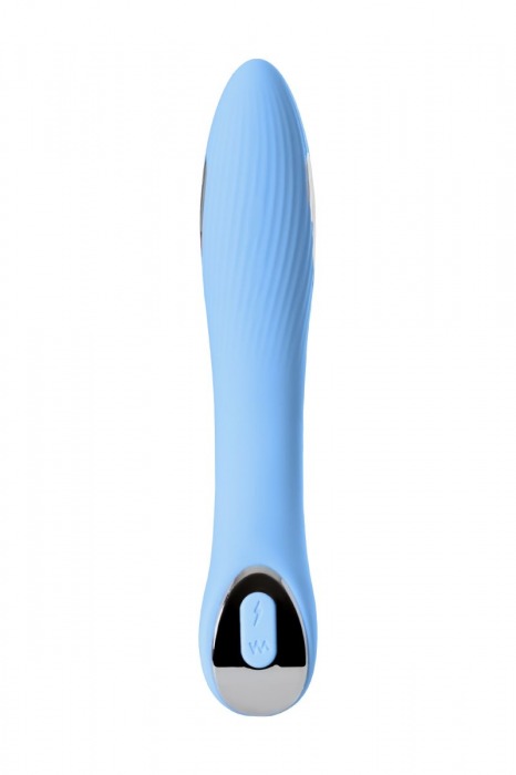 Голубой силиконовый вибратор с электростимуляцией TESLA G-POINT - 21 см. - ToyFa - купить с доставкой в Саратове