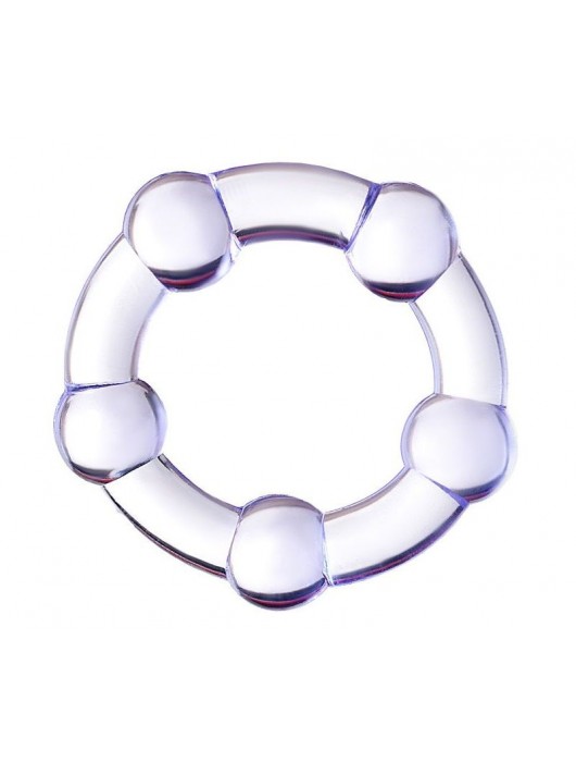 Фиолетовое эрекционное кольцо на пенис с бусинами - Штучки-дрючки - в Саратове купить с доставкой