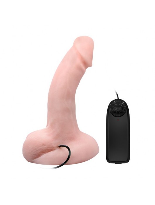 Вибромассажер-реалистик на плоской подошве - 20,5 см. - Baile