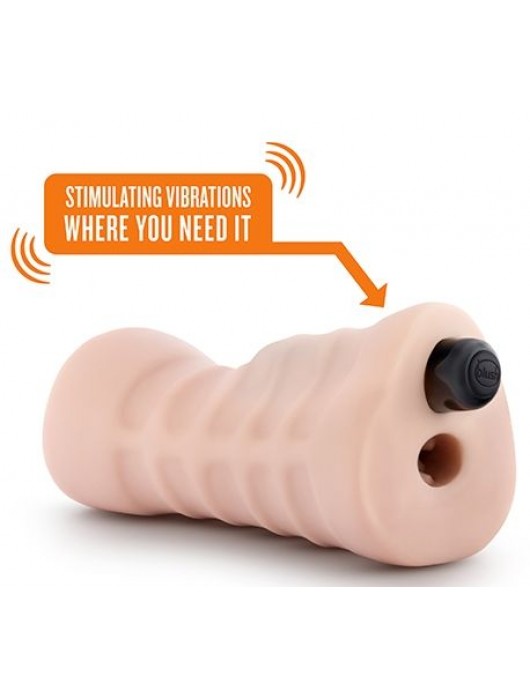 Телесный мастурбатор-вагина с вибропулей Ashley - Blush Novelties - в Саратове купить с доставкой