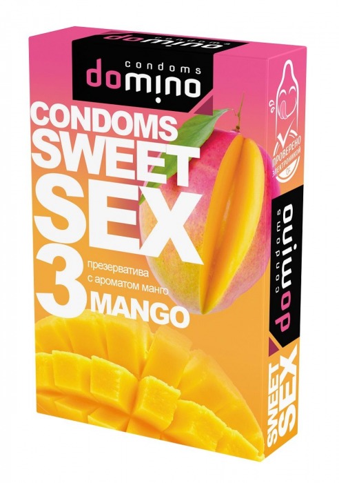 Презервативы для орального секса DOMINO Sweet Sex с ароматом манго - 3 шт. - Domino - купить с доставкой в Саратове