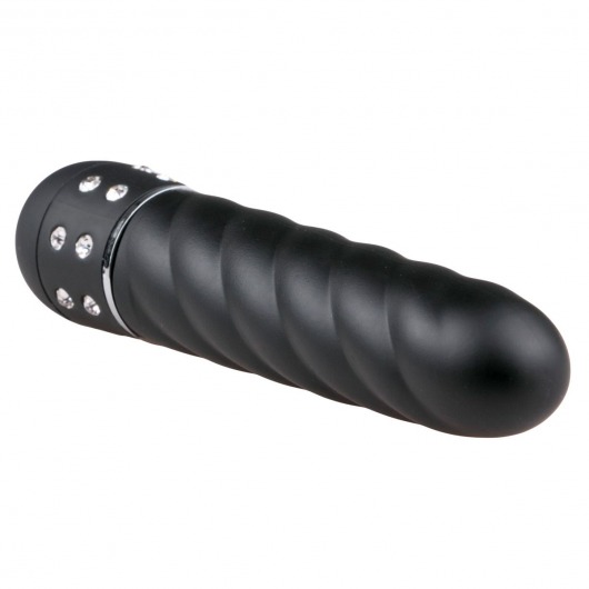 Черный мини-вибратор Diamond Twisted Vibrator - 11,4 см. - Easy toys