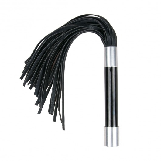 Черная плеть Easytoys Flogger With Metal Grip - 38 см. - Easy toys - купить с доставкой в Саратове