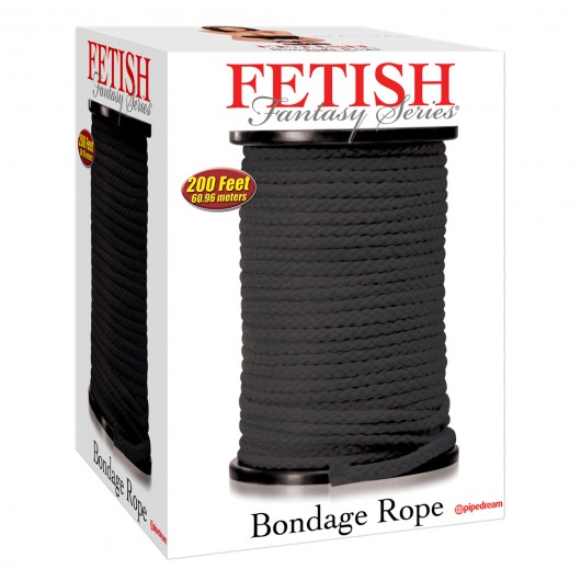 Черная веревка для связывания Bondage Rope - 60,9 м. - Pipedream - купить с доставкой в Саратове