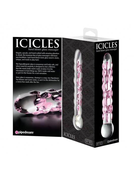 Стеклянный фаллоимитатор ICICLES № 7 - 17,8 см. - Pipedream