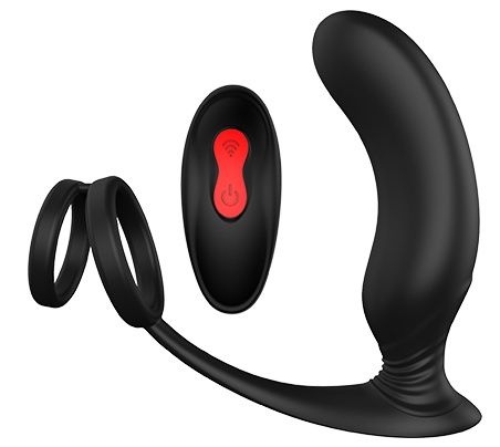 Черный массажер простаты REMOTE P-PLEASER - Dream Toys - в Саратове купить с доставкой