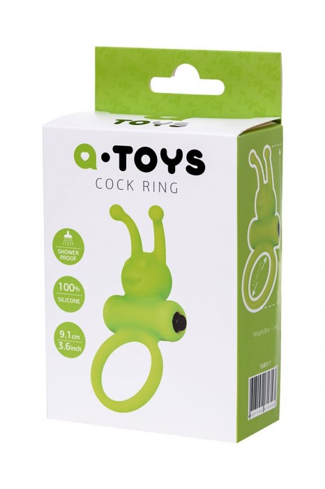 Зеленое эрекционное виброкольцо на пенис Cock Ring - A-toys - в Саратове купить с доставкой