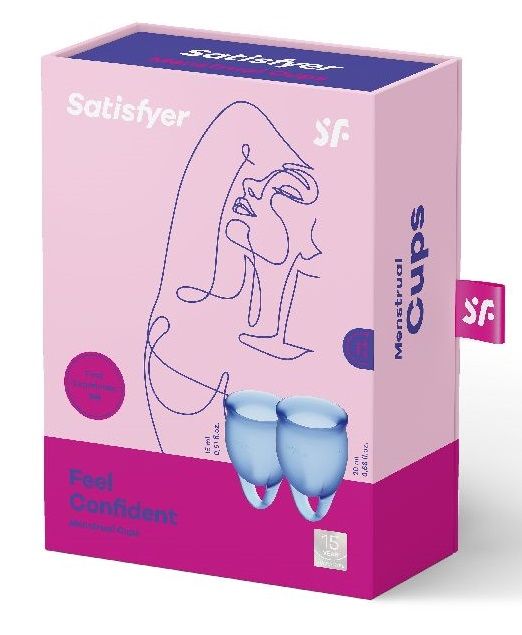 Набор синих менструальных чаш Feel confident Menstrual Cup - Satisfyer - купить с доставкой в Саратове